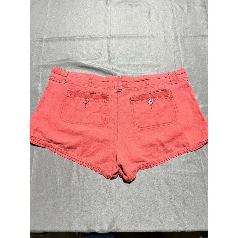 Dollhouse Sienna Coral Pink Linen Blend Shorts Womens Size 9 LL-818081